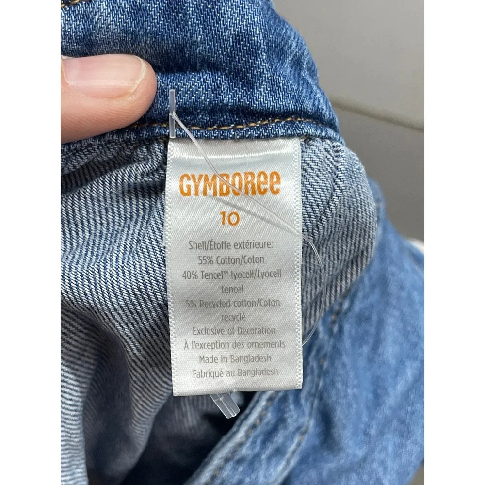 Gymboree Girls Denim Butterfly Jumper Dress Blue Cotton Blend Size 10